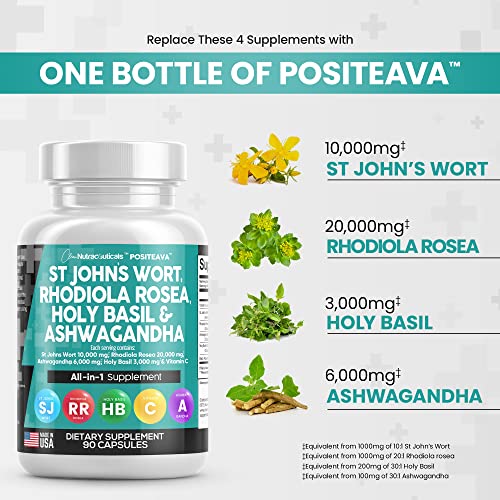 St Johns Wort Rhodiola Rosea Holy Basil Ashwagandha