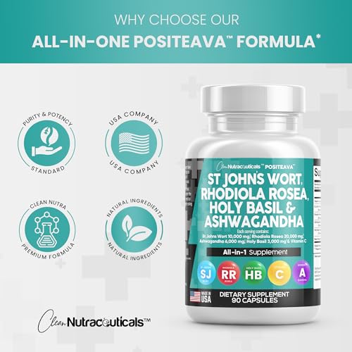 St Johns Wort Rhodiola Rosea Holy Basil Ashwagandha