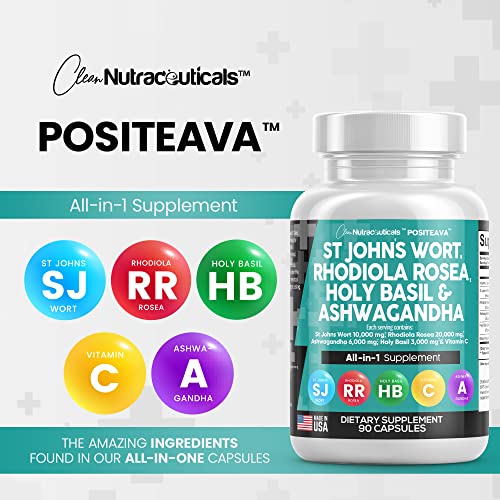 St Johns Wort Rhodiola Rosea Holy Basil Ashwagandha