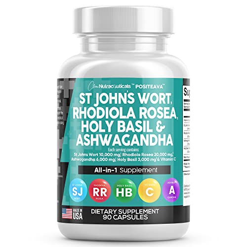 St Johns Wort Rhodiola Rosea Holy Basil Ashwagandha