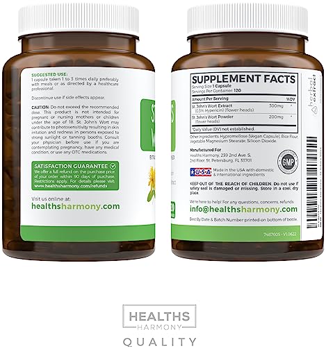 Powerful St. John's Wort Capsules - 120 Count