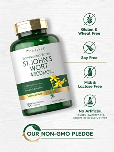 4800mg St John's Wort Capsules | 300 Count