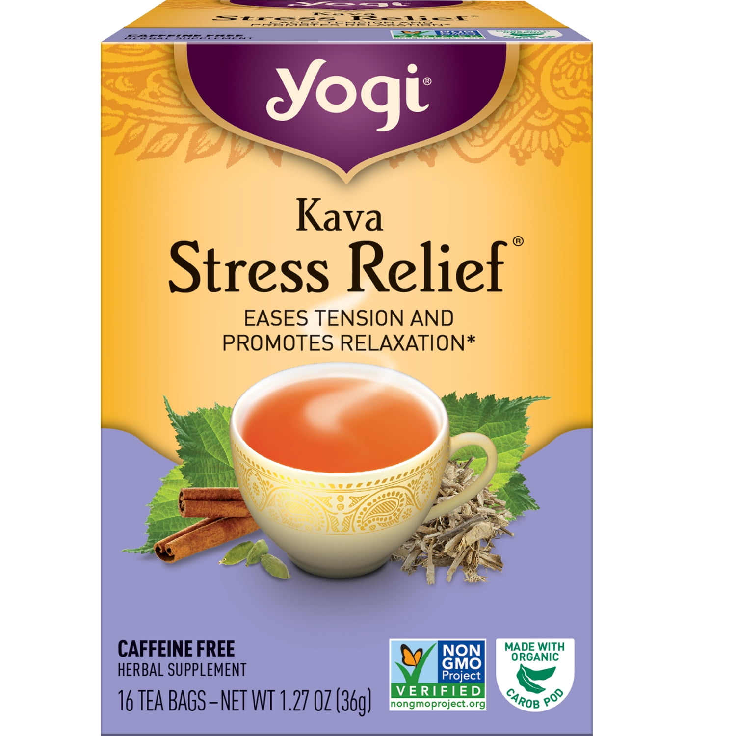 Yogi Tea Kava Stress Relief Herbal Tea, 16 Bags