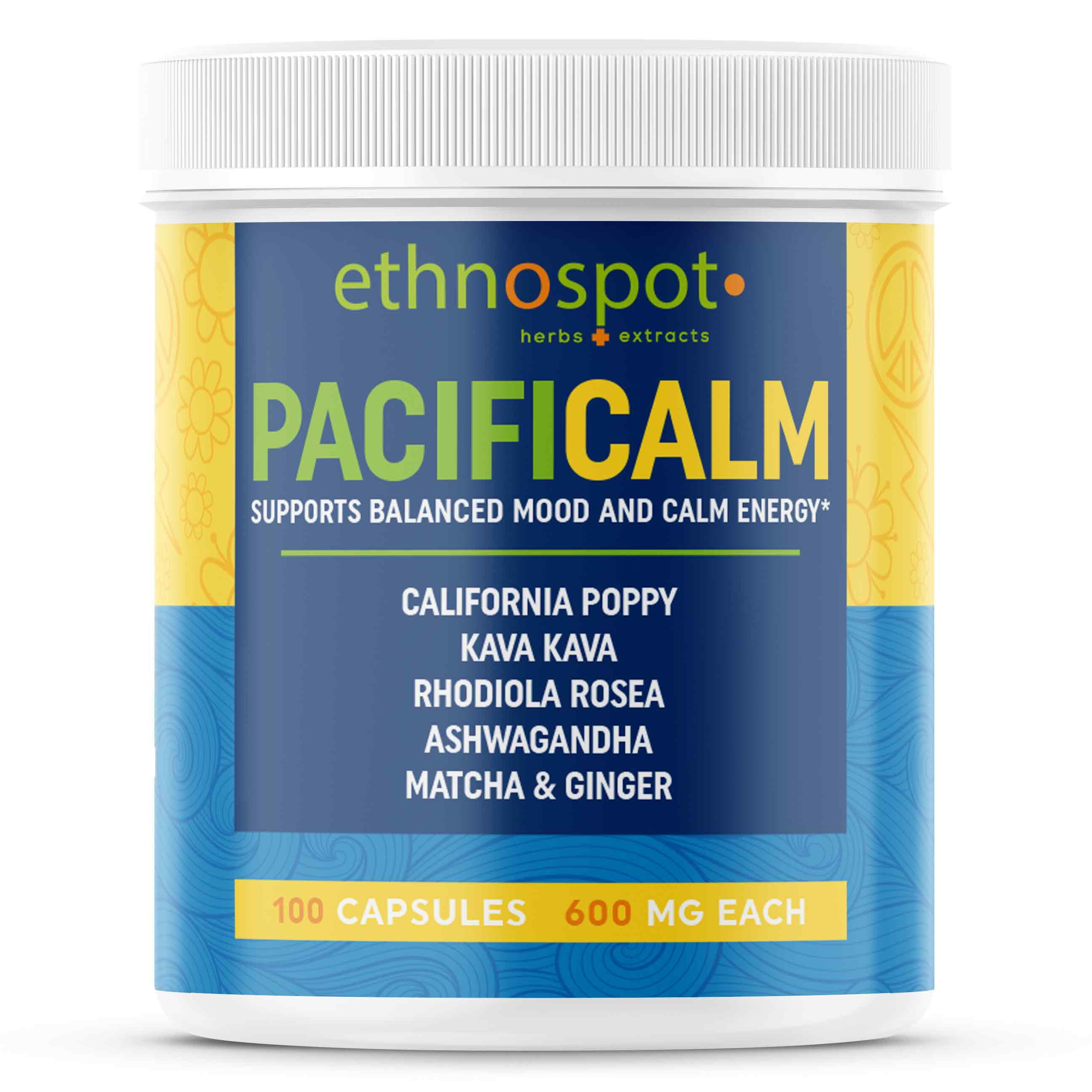 PacifiCalm Herbal Daytime Relaxation Capsules for Balanced Mood