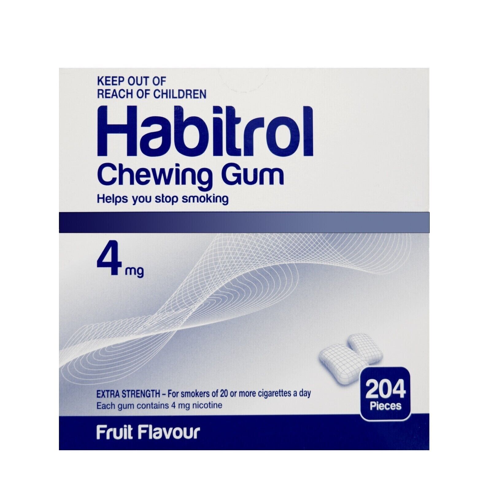 Habitrol Nicotine Gum 4mg Fruit Flavor (204 Pieces)