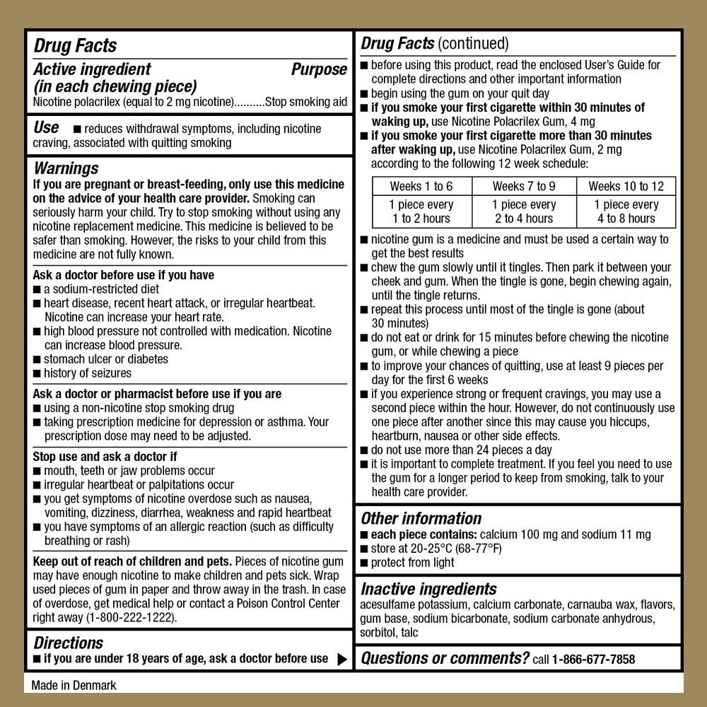 GoodSense Nicotine Gum 2mg, Original Non-Coated, 100 Ct