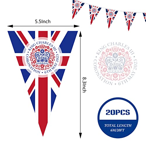 King Charles III Union Jack Bunting Decorations