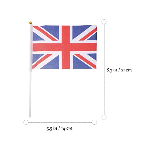 50 British Union Jack Handheld Flags for Decoration