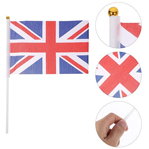 50 British Union Jack Handheld Flags for Decoration