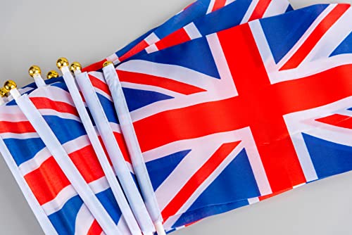 10 Union Jack Hand Flags
