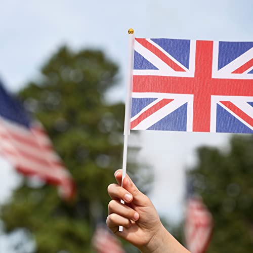 50 British Union Jack Handheld Flags for Decoration