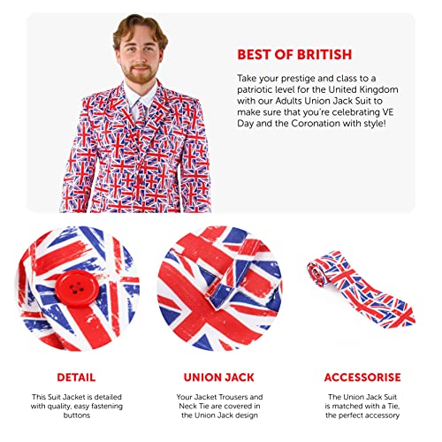 Union Jack Suit, Jacket and Trousers - All Sizes