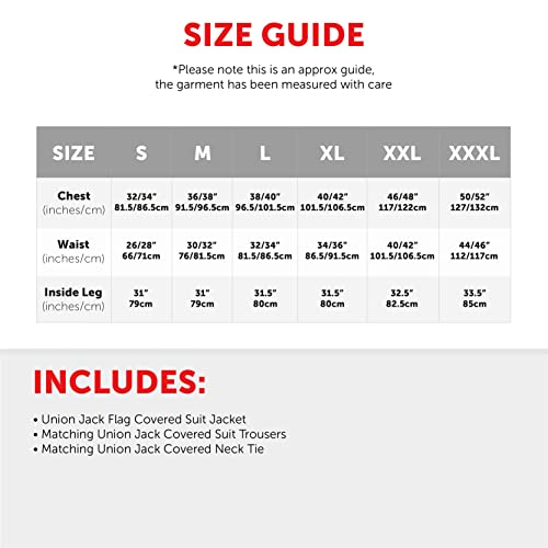 Union Jack Suit, Jacket and Trousers - All Sizes