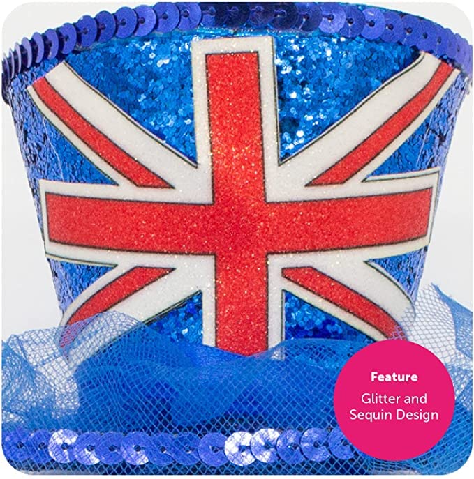 Union Jack Fascinator Top Hat - 90s Brit Pop