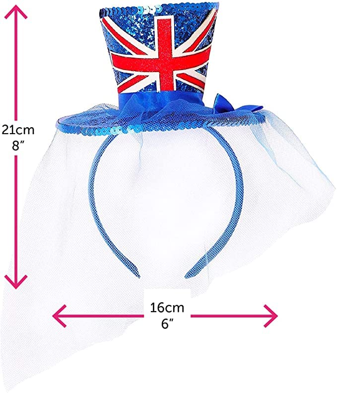 Union Jack Fascinator Top Hat - 90s Brit Pop