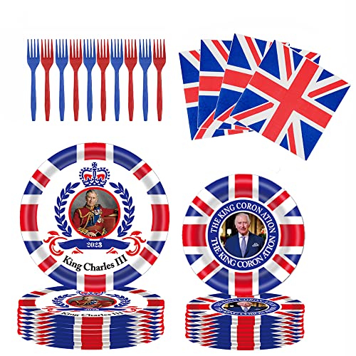 Royal Coronation 50 PCS Party Set with Union Jack Tableware