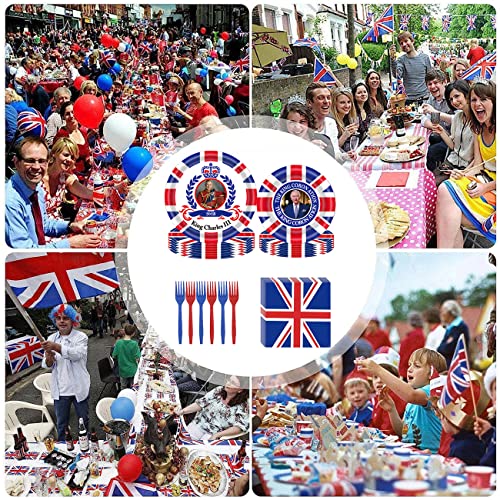 Royal Coronation 50 PCS Party Set with Union Jack Tableware