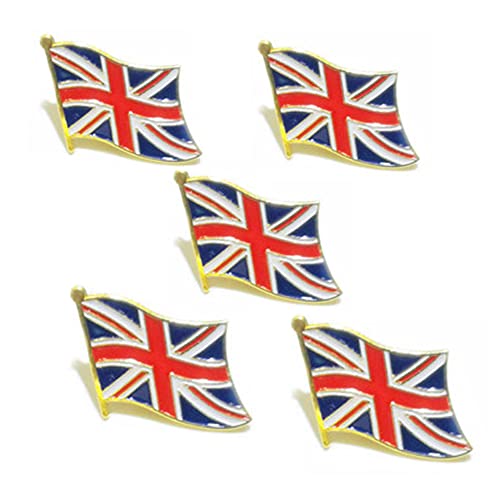 Set of 5 Union Jack Flag Brooches