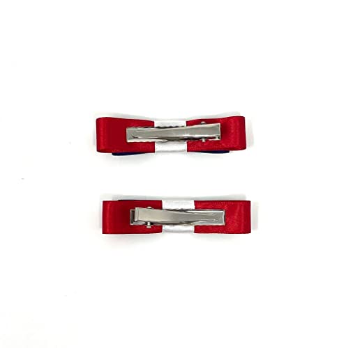 Union Jack Bow Hair Clip Set - Party Accessory