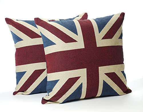 Vintage Union Jack Cushions with Pad Set