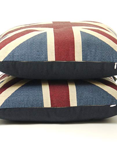 Vintage Union Jack Cushions with Pad Set