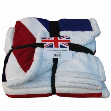 Large Union Jack Fleece Sherpa Blanket