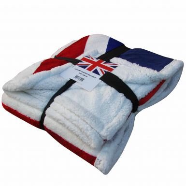 Large Union Jack Fleece Sherpa Blanket