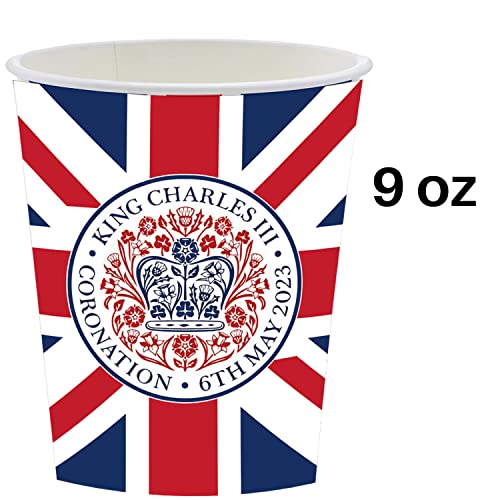 King Charles III Coronation Union Jack Paper Cups