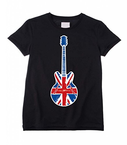 Union Jack Guitar Kids T-Shirt - Black