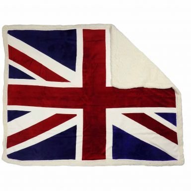 Large Union Jack Fleece Sherpa Blanket