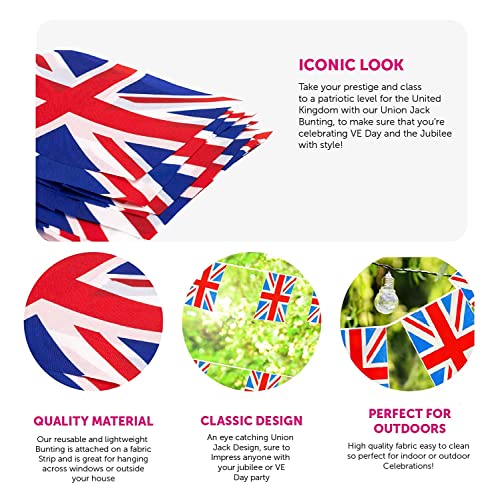Plastic All Weather Union Jack Bunting - 30m I 100ft I 72 Flags