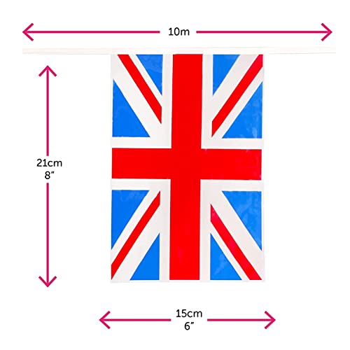 Plastic All Weather Union Jack Bunting - 30m I 100ft I 72 Flags
