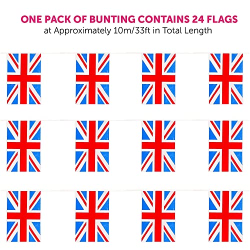 Plastic All Weather Union Jack Bunting - 30m I 100ft I 72 Flags