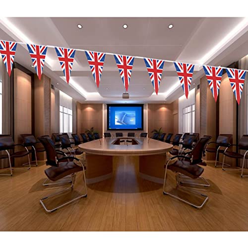 Fabric Union Jack Bunting Flag King Charles III,British Triangle Waterproof with 20 Flags Banners,19.6Ft Bunting for King Charles III Union Jack Coronation Souvenir Flag,Event Street Party Celebration
