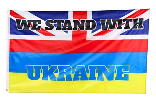 Union Jack and Ukrainian Flag Supporter Banner