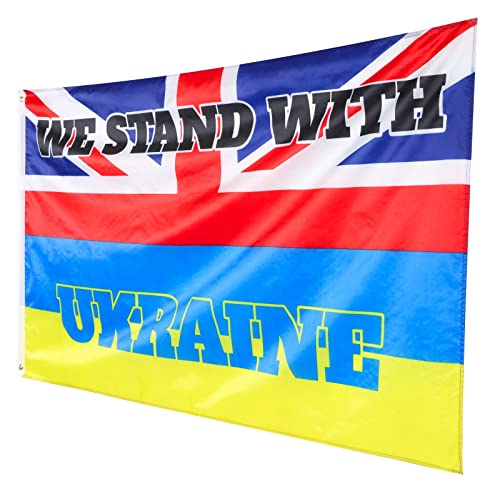 Union Jack and Ukrainian Flag Supporter Banner