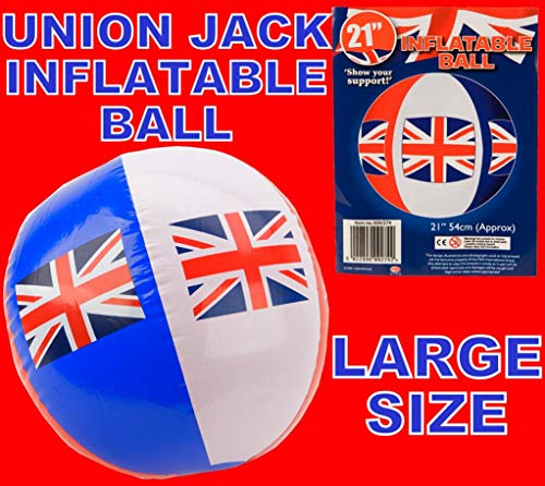 PMS 21" UNION JACK INFL FOOTBALL WITH PRINTED INSERT