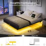 Smart Full Size Floating Bed Frame with LED Lights