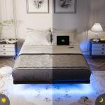 Smart Full Size Floating Bed Frame with LED Lights