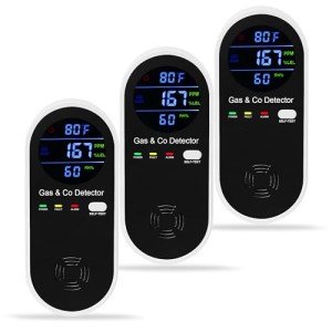 3-Pack Carbon Monoxide & Gas Detectors Bundle