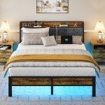 Smart LED Bed Frame with USB Charging Station