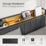 Smart LED Bed Frame with USB Charging Station
