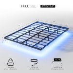Smart Full Size Floating Bed Frame with LED Lights
