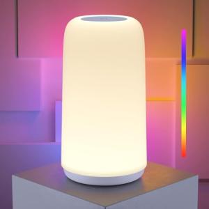 ROOTRO 3-Way Dimmable RGB Touch Bedside Lamp