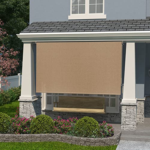 Almond 4' x 6' Coolaroo Outdoor Roller Shade