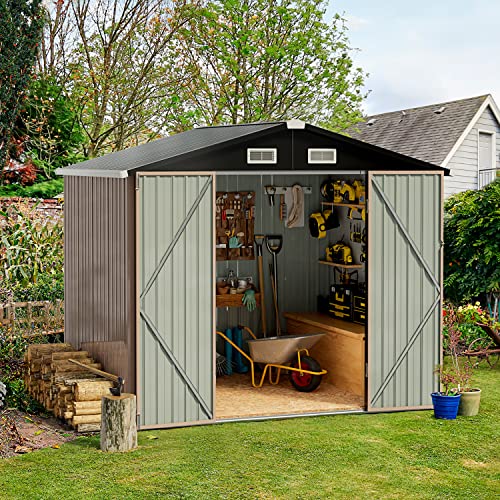 Aoxun Outdoor Metal Storage Shed for Garden, 6.4x4 FT