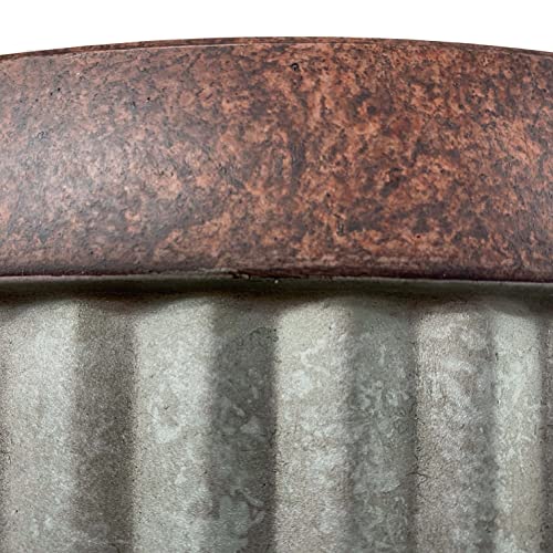 Westlake Indoor/Outdoor Pleated Planter with Drainage & Galvanized Finish