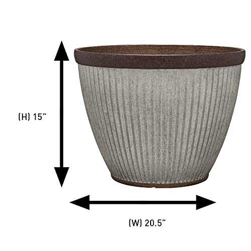Westlake Indoor/Outdoor Pleated Planter with Drainage & Galvanized Finish