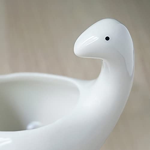GeLive White Dinosaur Ceramic Succulent Planter, 5 Inch