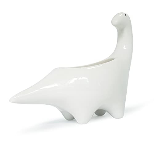 GeLive White Dinosaur Ceramic Succulent Planter, 5 Inch